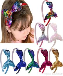 8 Colours Baby Girl Headband Sequins Mermaid Headbands Kid Princess Head Band Boutique Hair Accessories New9394100