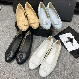 Chanells Quilted Brand Channel Genuine Shoes Designer Sandals Flat Women Luxury Leather Ballet Flats Bowknot Flap Loafers Ladies 2c Slides Mule Round Toe Mary Jane P