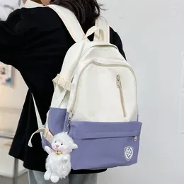 School Bags Lady Purple Student Backpack Girl Travel Bag Trendy Cool Female College Fashion Women Laptop Nylon Book