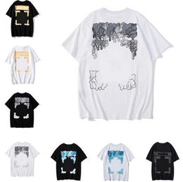 Men's T-Shirts Mens Designer T Shirt Women Off White Summer Spring Luxurys T-shirt Pure Cotton Tops Man s Casual Tshirts Clothing Street Shorts Sleeve