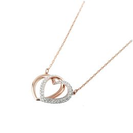 Swarovskis Necklace Designer Women Original Quality Pendant Necklaces Heart Accompanied Heart Shaped Necklace Women's Element Crystal Heart Collar Chain