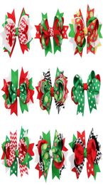 Girls Bow Christmas Hair Clip Ribbon Bow Lay Over 3D Barrettes Kids Christmas Headdress Children Cute Designer Hair Clips HHA6442930753