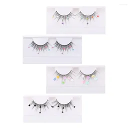 False Eyelashes 4 Pairs Lashes Sequin Butterflies Glitter Extensions Fluffy Sequins