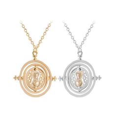 24 PcsLot Selling 35 cm Diameter Time Turner Necklace Movie Jewellery Rotating Hourglass Pendant Bulk Whole 2109296318555