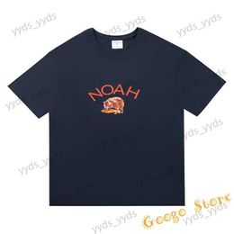 Men's T-Shirts Casual Couple Simple All-match Royal Blue Fashion Noah T-shirt Men Woman O-Neck Streetwear Bear Printing Pattern Letter Tee T240112