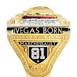 With Side Stones 2022 2023 Golden Knights Stanley Cup Team Champions Championship Ring Wooden Display Box Souvenir Men Fan Gift C Drop Ota3X