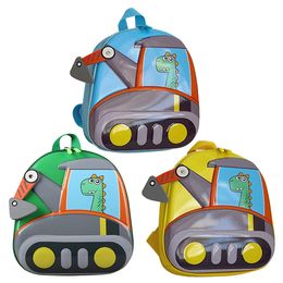 3D Children School Bags Kids Backpacks Kindergarten Cartoon Excavator Toddle Kids Backpack RC Car Cute Travel Outdoor Bags 240111