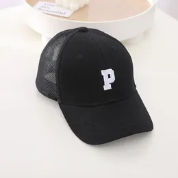 Ball Caps LDSLYJR 2024 Polyester Letter P Embroidery Mesh Casquette Baseball Cap Adjustable Snapback Hats For Children Boy And Girl 07