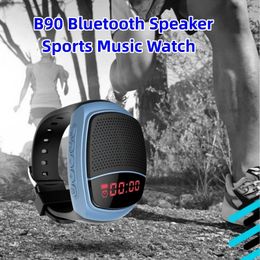 Speakers Wrist Watch Bluetooth Speaker B90, FM Radio, USB Charging Wearable, Portable Outdoor Sports Cycling Running Loudly Speaker