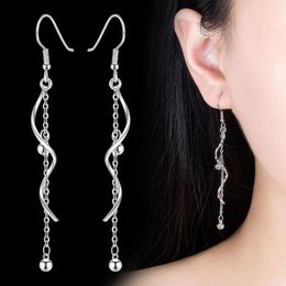 Dangle Earrings Fanqieliu 925 Silver Needle High Quality Woman's Jewelry Spiral Chain Long Drop FQL23595