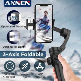 AXNEN HQ4 3Axis Handheld Gimbal Smartphone Stabilizer Smart Follow Tracking Stable Video Record 14 Pro 240111