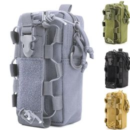 Men Outdoor Waist Bag Tactical Bottle Pouch Belt Small Pocket Military Hunting Pack Running Travel Camping EDC Tool Bags 240111