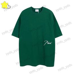 Men's T-Shirts Summer Spring Oversized T Shirts Men Women Cotton Vintage Short Sleeve Hip Hop Casual Solid Green Blue Red Top Tee T240112