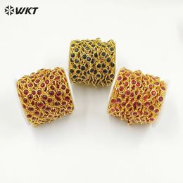 WTRBC229 WKT 2023 Latest DIY Chain Women 18k Gold Plated Cubic Zircon Design Colors Beads Accessories 240111