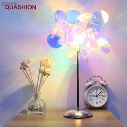 Night Lights Ins Photo Projection Lamp Romantic Bedside Table Lamp Mood Night Light Girls DIY Gift Dazzling Aurora Acrylic Lights YQ240112