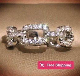 Cluster Rings Hot Fashion Brand Designer Band Rings for Women Sier Shining Crystal Ring Party Wedding Jewellery with CZ Bling Diamond Stone M5LR