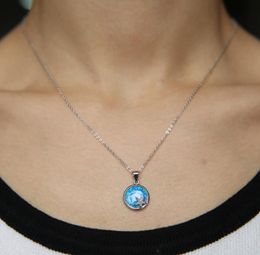 Latest Dropshaped and Star Necklace Pendant 100 925 Sterling Silver Fine Jewellery Blue Fire Opal Gem Summer Beach Jewellery Gifts Q7968828