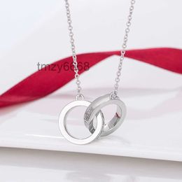 Double Necklace Simple 1837 Circle Light t Sier Fashion Temperament Pendant Love Female Clavicle Chain Emperament K28T