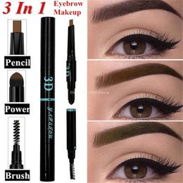 5PC 3-in-1 automatic eyebrow pencil and eyebrow powder are waterproof and sweat resistant durable and easy to wear 3D pens 230112