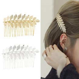 Hair Clips Baroque Style Gold Silver Colour Metal Leaf Combs Women Girl Hairpins Bridal Headpiece Party Head Wedding Accessories