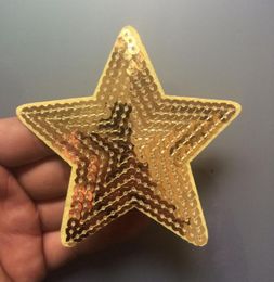 2018 New Stickers Patches For Clothing Parches 20pc Gold Star Sequins For Clothes Iron On Patch Stage Accessory Applique Badge8144899