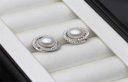 luxurious Natural Pearl Stud Earrings For Women925 Streling Silver Earrings JewelryReal Freshwater Pearl Earrings Gift 2202126445589