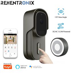 Tuya WiFi Doorbell Camera Battery DC AC 1224V Powered Smart Video Home 1080P Wireless Intercon Door bell with Alexa 240111