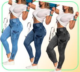 Jeans donna a vita alta sexy pantaloni skinny streetwear 2022 moda donna casual tasca con cerniera pantaloni a matita pantaloni in denim6747623