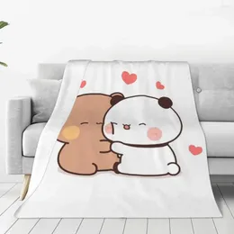 Blankets Bubu Dudu Blanket Happy Cartoon Heart Picnic Flannel Throw Warm Soft Living Room Customized Bedspread Gift