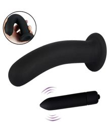 Smooth Anal Plug Bullet Vibrator With Suction Cup Vagina Massage Dildo Butt Plug Anal Prostate Massager Sex Toys for Woman Men Y186495286