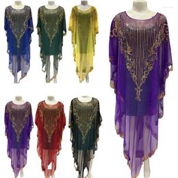 Ethnic Clothing African Dashiki Dubai Muslim Women Diamond Loose Lace Maxi Dress Summer Abaya Kaftan Morocco Boubou Evening Gown Jalabiya