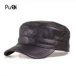 HL153 Genuine Leather Men Baseball Caps High Quality Real Sheep Skin Adult Solid Army Hats 240111