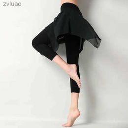 Yoga Outfit Yoga Outfit Women's Yoga Pants Loose Thin Fake Two-Piece Skirt Trousers Fitness Sports Dance Clothes Outdoor Wear Soft Comfortable Leggings YQ240115