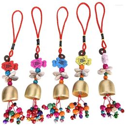 Decorative Figurines Wind Chime Bell 5 Pcs National Copper Bells Mobile Hanging Ornament For Home Garden Outdoor Decoration