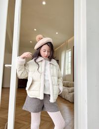 Kids Girls Jacket Toddle Lapel Tweed Down Coat Autumn Winter Baby Girl Windbreaker Outwear Clothes3641753