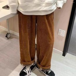 Men's Pants Regular Fit Sweatpants Thick Plush Cargo With Drawstring Waist Wide Leg Soft Warm Trousers For Commute Outdoor