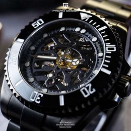 long Term Power Men s Fully Automatic Mechanical Precision Steel Waterproof Strong Night Glow High End Double Sided Hollow Watch