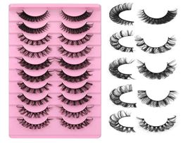 Cat Eye lashes Fluffy Faux Mink Lashes Russian Strip Curl False Eyelashes 8D 3D Wispy Curling Eyelash Dramatic Natural Long Thick 6749835