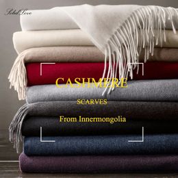 Cashmere Scarf Women Winter Shawls and Wraps for Ladies Stole Fame Solid Warps Winter Cashmere Wool Scarves Luxury Pashmina 240111