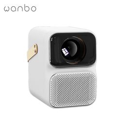 Wanbo T6 MAX Projector 4K 1080P Android 9.0 Mini Projector 650ANSI Lumens 216G 5G WiFi BT5.0 Projector AI Voice Home Theatre 240112