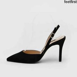 Dress Shoes Size 33-41 2024 Summer Slingbacks Women High Heel Point Toe Stiletto Pumps