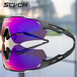 SCVCN Cycling Sunglasses Mens Women Mtb Bicycle Glasses UV400 Polarised Fishing Protection Eyewear Pochromic Bike Goggles 240111