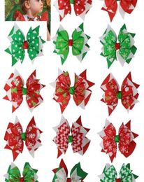 Christmas Hair Bows With Clip For Baby Girls Grosgrain Ribbon Hair Clips Hairpins Headwear Hair Accessories 20pcs LJ2012268639830