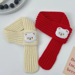 Dog Apparel Pet Christmas Scarf Cat Year Red Bear Warm Winter Knitted Collar Puppy Accessories Bow Ties For Dogs