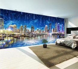 Custom Po Wall Paper 3D European Style Ultra HD Night City Night City Landscape Panora Large Mural Wallpaper For Bedroom Living3932874