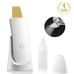 24K Ultrasonic Cleaner Face Scrubber Peeling Shovel Pore Blackhead Remover Cleaning Lifting Beauty Device for Skin Care 240112