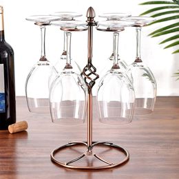 Drying 6 Hooks Display Stand Iron Storage Home Modern Organiser Kitchen Wine Glass Rack Space Saving Tabletop Holder Elegant Bar 240111