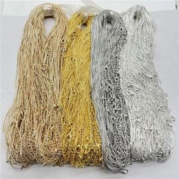 Wholesale Necklace 455cm Silver Gold Colour Smooth Snake Chain Lobster Clasp DIY Jewellery Accessories 100pcslot 240111