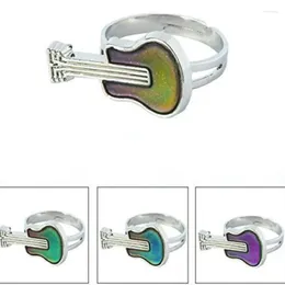 Cluster Rings Guitar Gift Mood Ring For Women Temperature Colour Changing Adjustable Opening