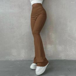 Women's Pants High Waist Sweatpants Women Casual Elastic Yoga With Flared Hem Soft Warm Fabric For Fall Winter